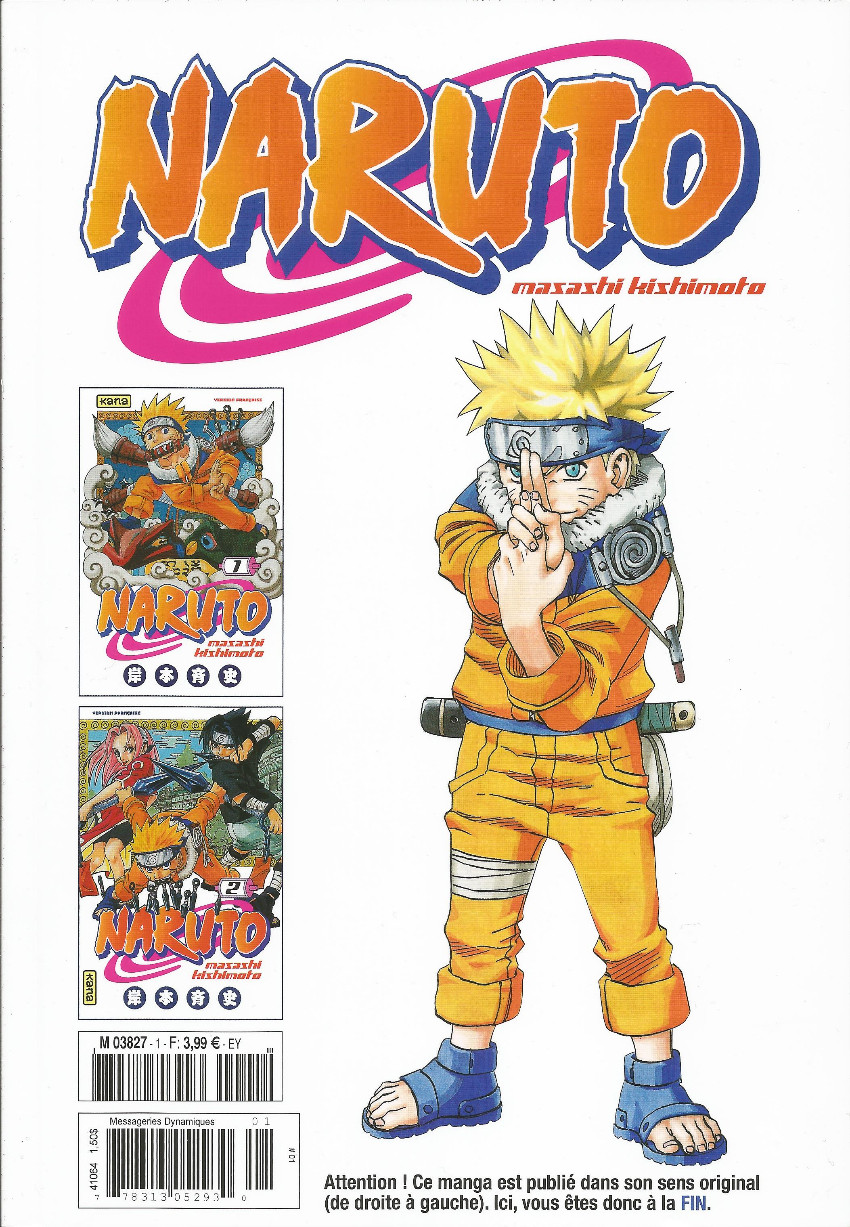 Verso de l'album Naruto L'intégrale Tome 1