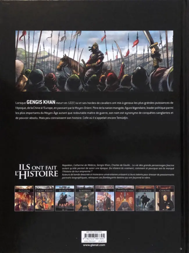 Verso de l'album Ils ont fait l'Histoire Tome 6 Gengis Khan
