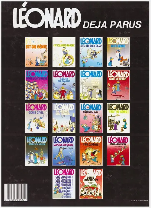 Verso de l'album Léonard Tome 14 Le poids du génie