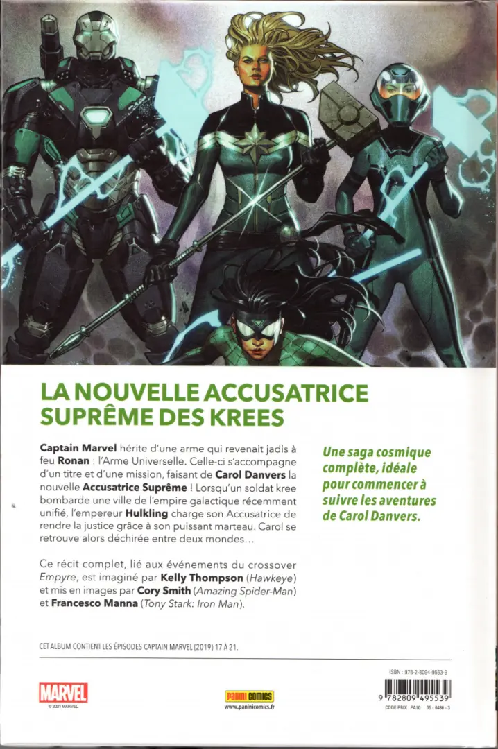 Verso de l'album Captain Marvel 4 L'accusatrice
