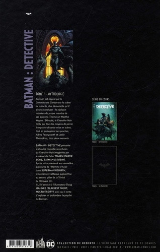 Verso de l'album Batman : Detective 1 Mythologie