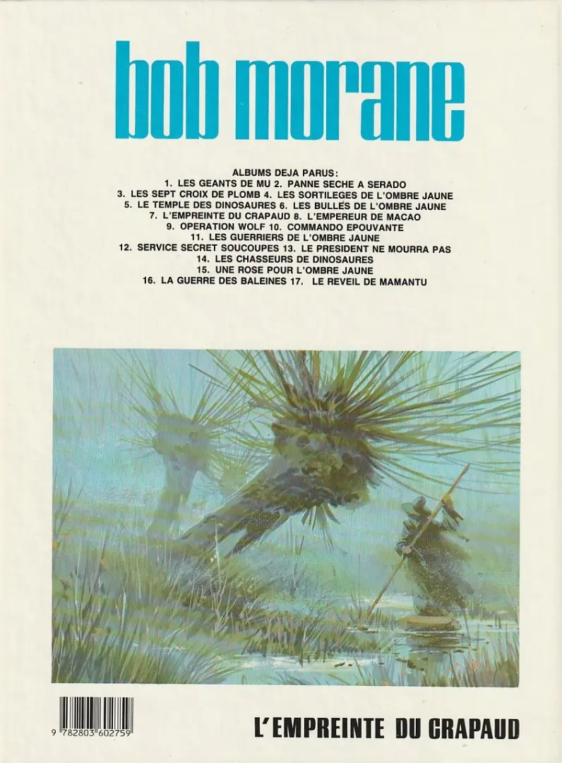 Verso de l'album Bob Morane Tome 26 L'empreinte du crapaud