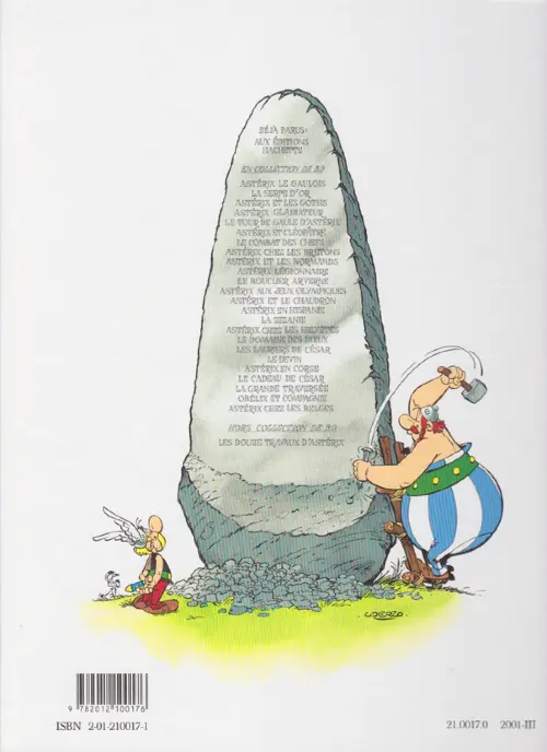 Verso de l'album Astérix Tome 17 Le domaine des Dieux