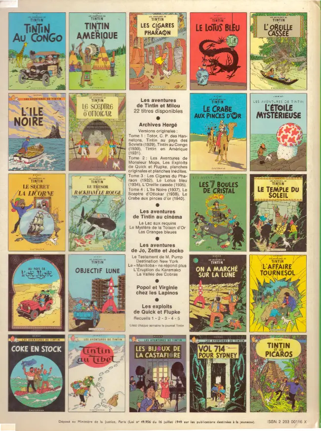 Verso de l'album Tintin Tome 17 On a marché sur la Lune