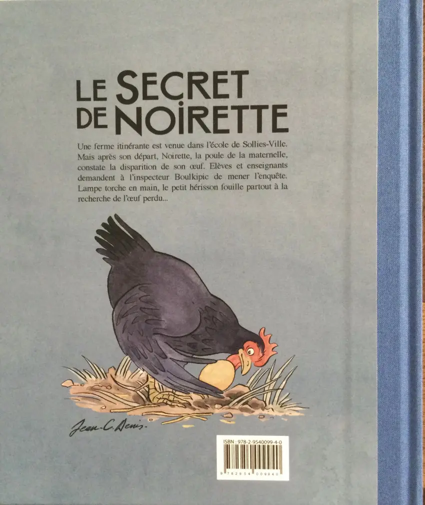Verso de l'album Le secret de noirette