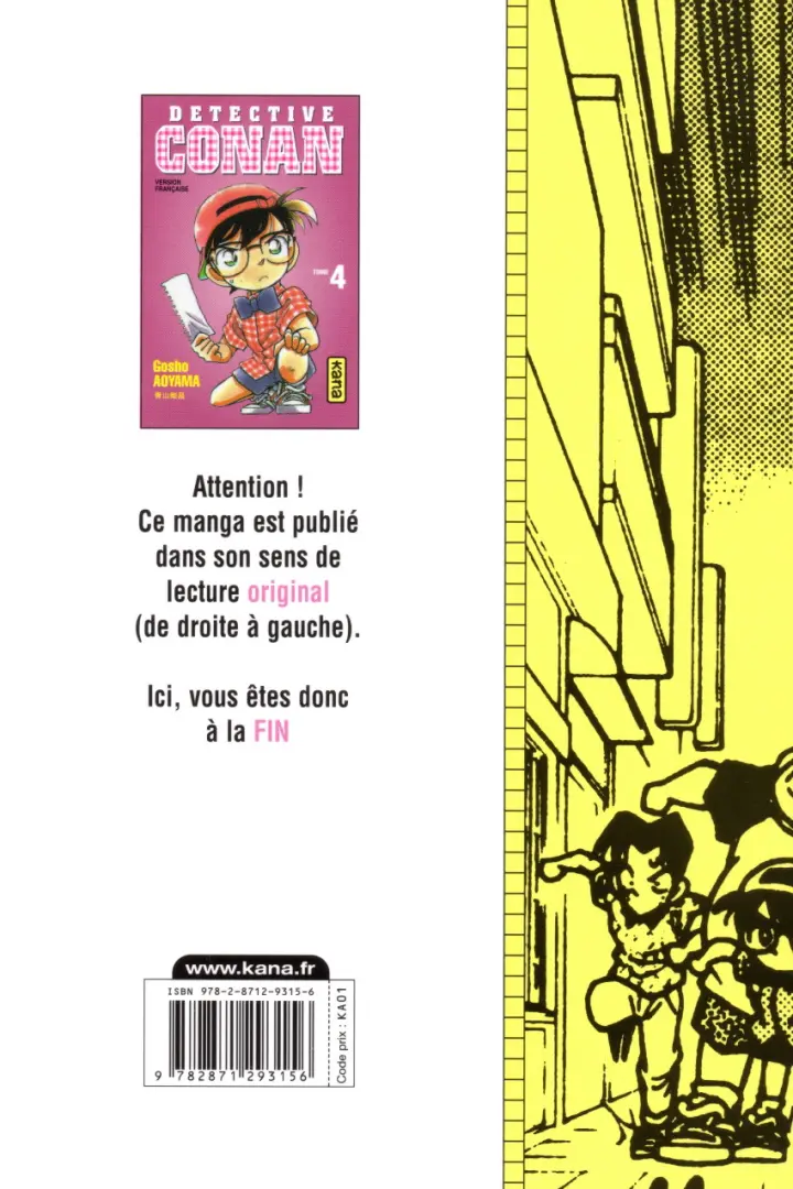 Verso de l'album Détective Conan Tome 4
