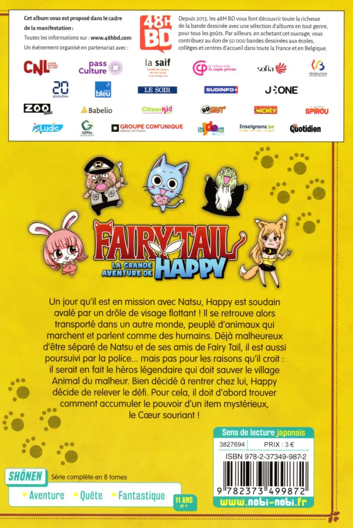 Verso de l'album Fairy Tail - La grande aventure de Happy 1