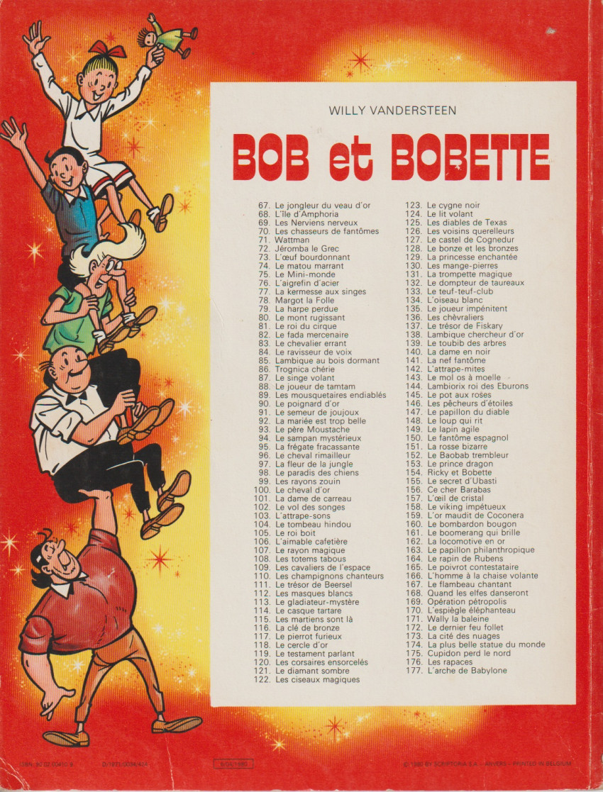 Verso de l'album Bob et Bobette Tome 103 l'attrape-sons