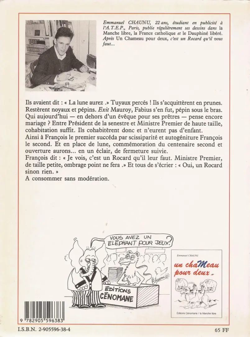 Verso de l'album Un Rocard, sinon rien !