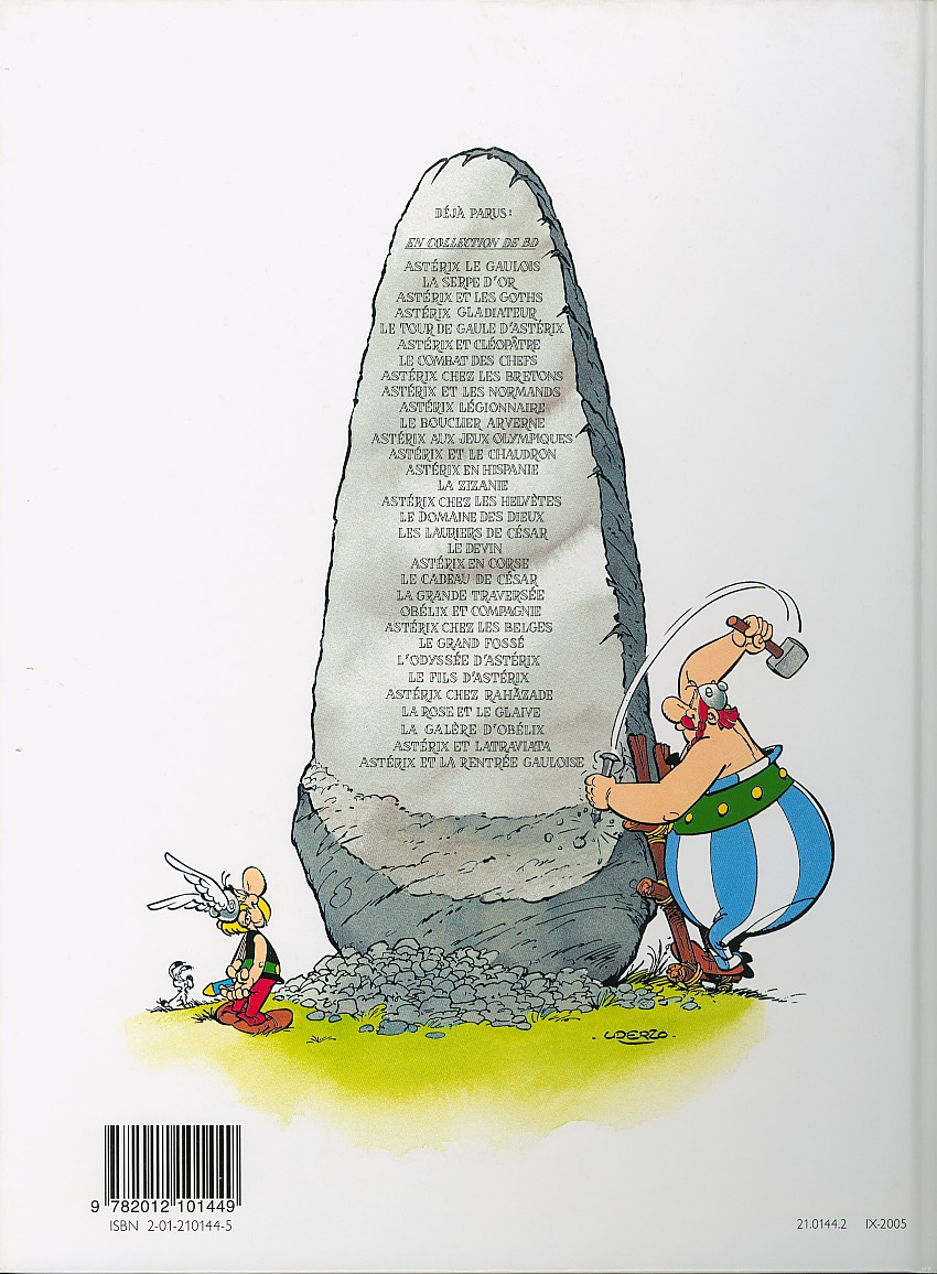 Verso de l'album Astérix Tome 12 Astérix aux jeux Olympiques