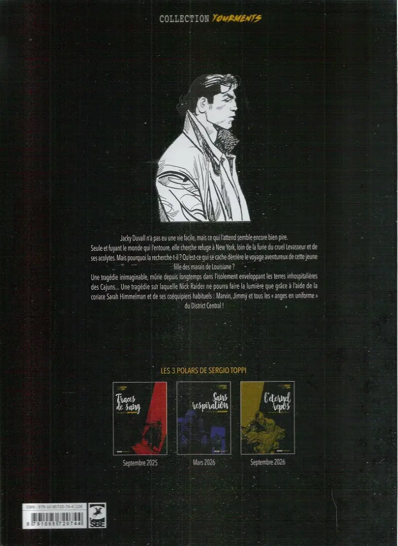 Verso de l'album Une enquête de Nick Raider 1 Traces de sang