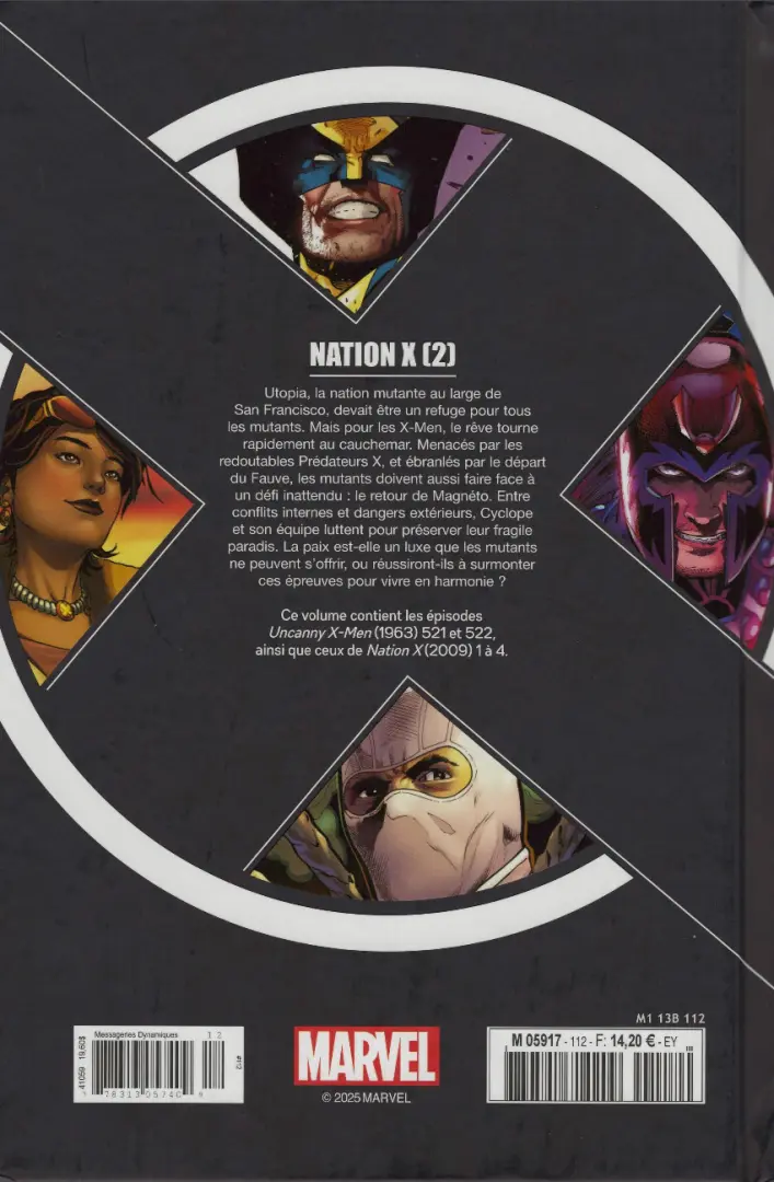 Verso de l'album Marvel Origines N° 112 Nation X (2)