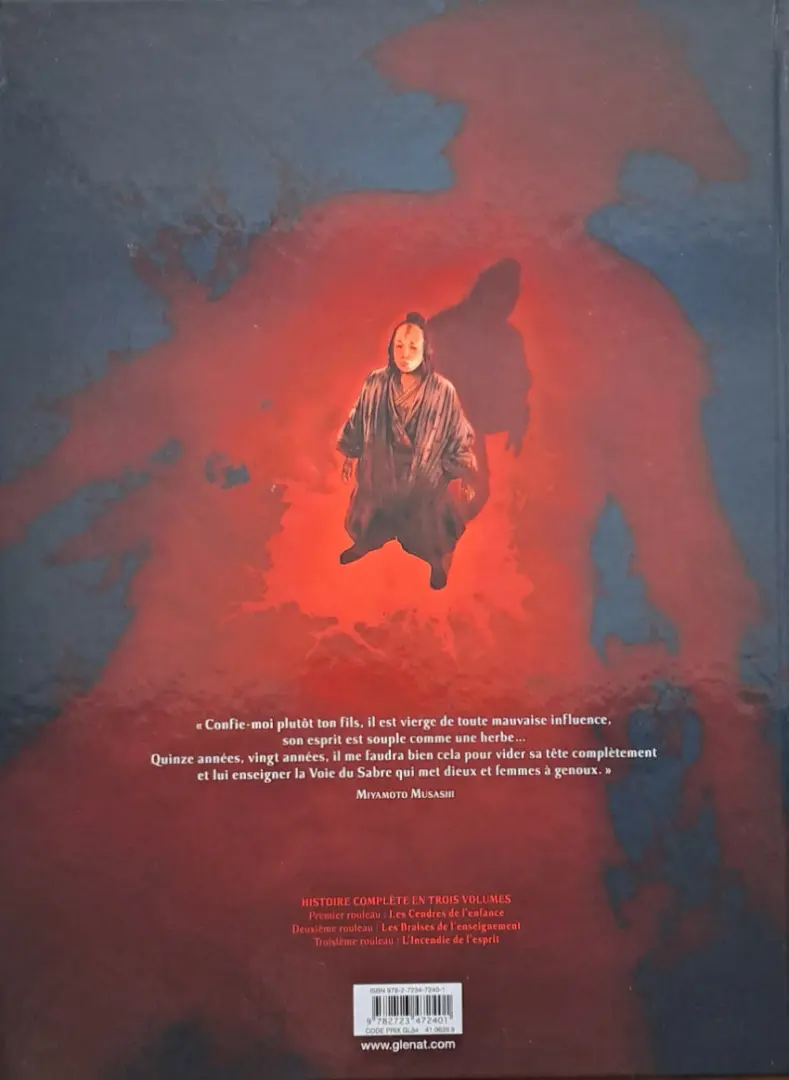 Verso de l'album La Voie du Sabre Tome 1 Les Cendres de l'enfance