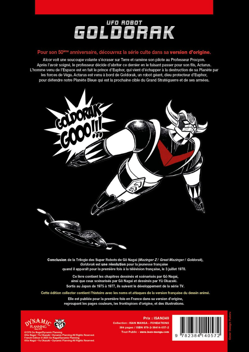 Verso de l'album Goldorak UFO robot Intégrale