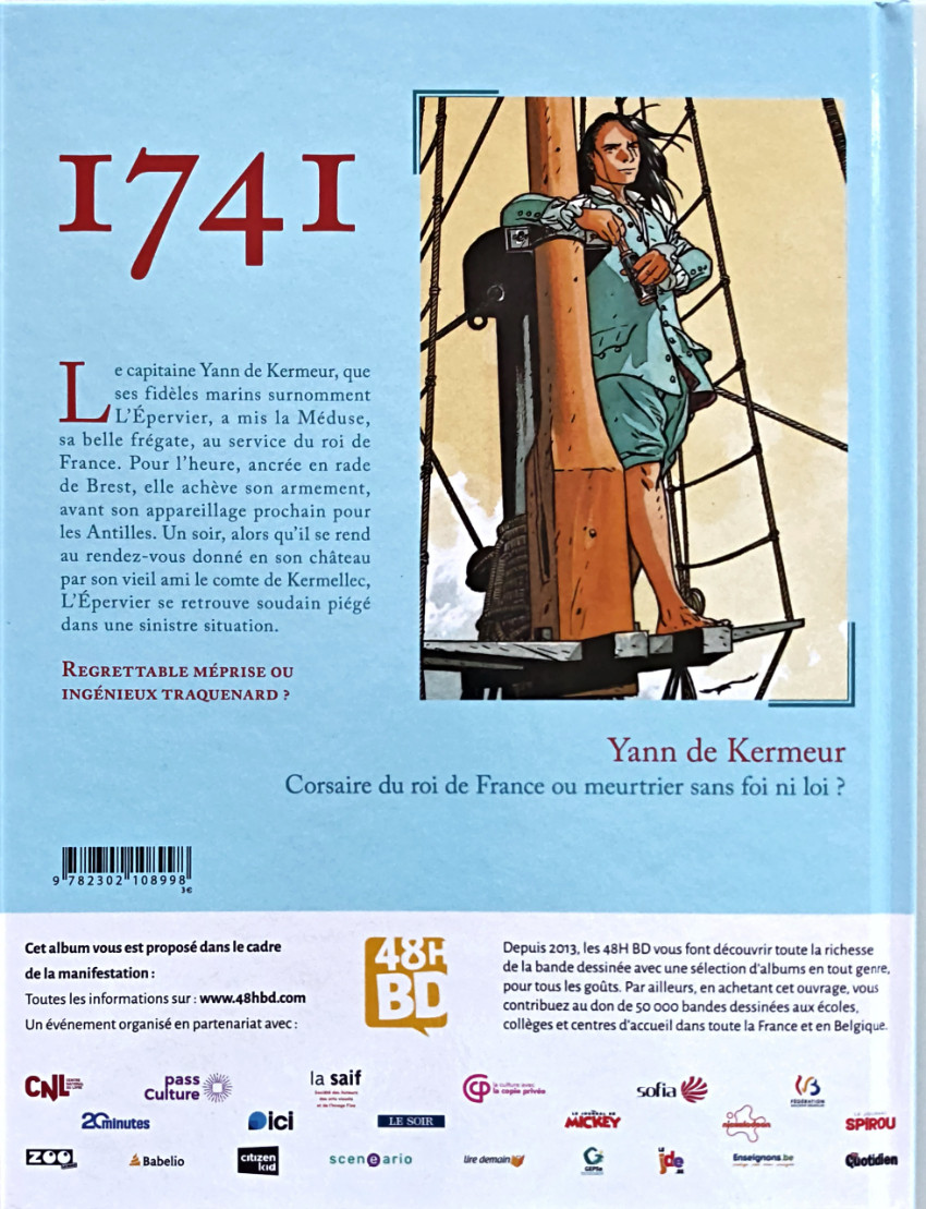 Verso de l'album L'Épervier Tome 1 Le Trépassé de Kermellec