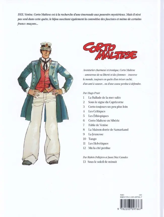 Verso de l'album Corto Maltese Tome 7 Fable de Venise