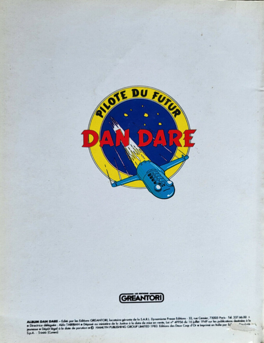 Verso de l'album Dan Dare Album N° 3