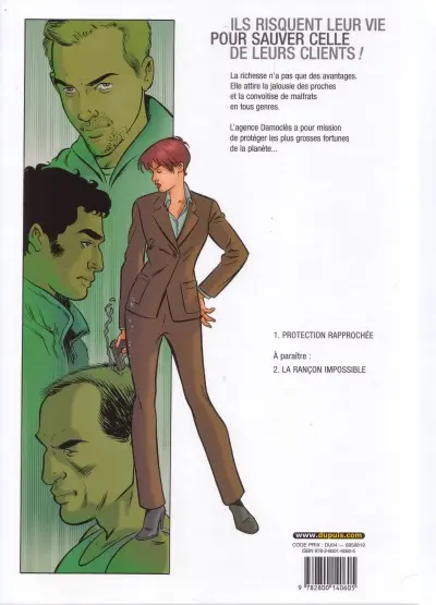 Verso de l'album Damoclès Tome 1 Protection rapprochée