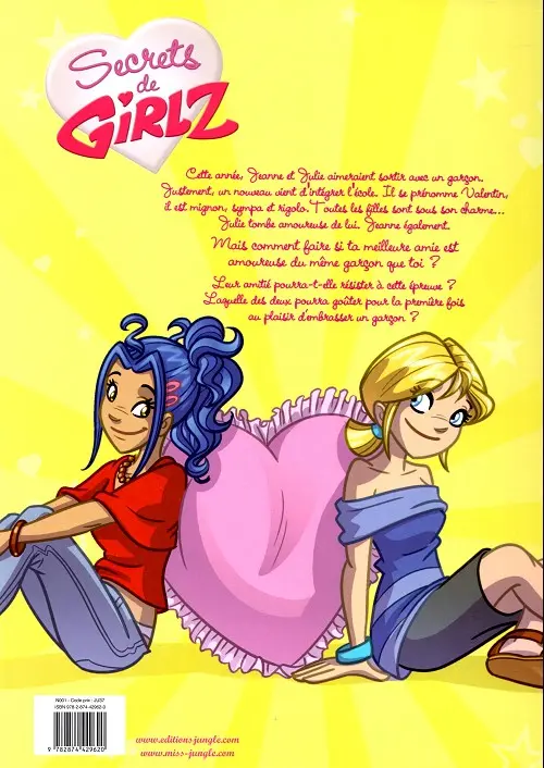 Verso de l'album Girlz Tome 5 Le premier baiser