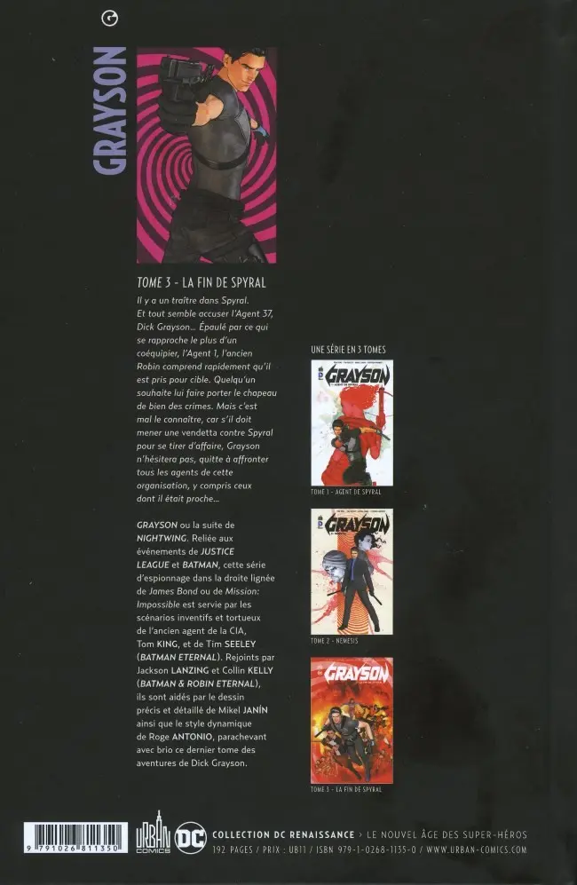 Verso de l'album Grayson Tome 3 La Fin de Spyral