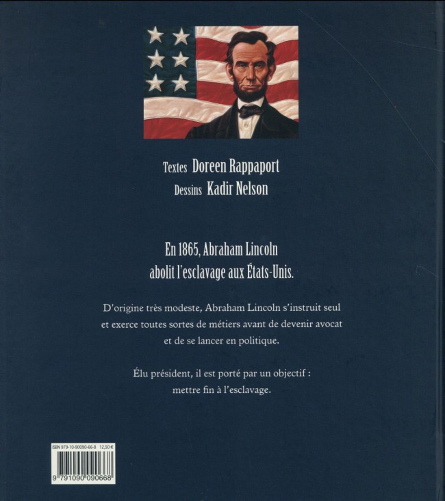 Verso de l'album Abraham Lincoln l'homme qui a aboli l'esclavage aux États-Unis