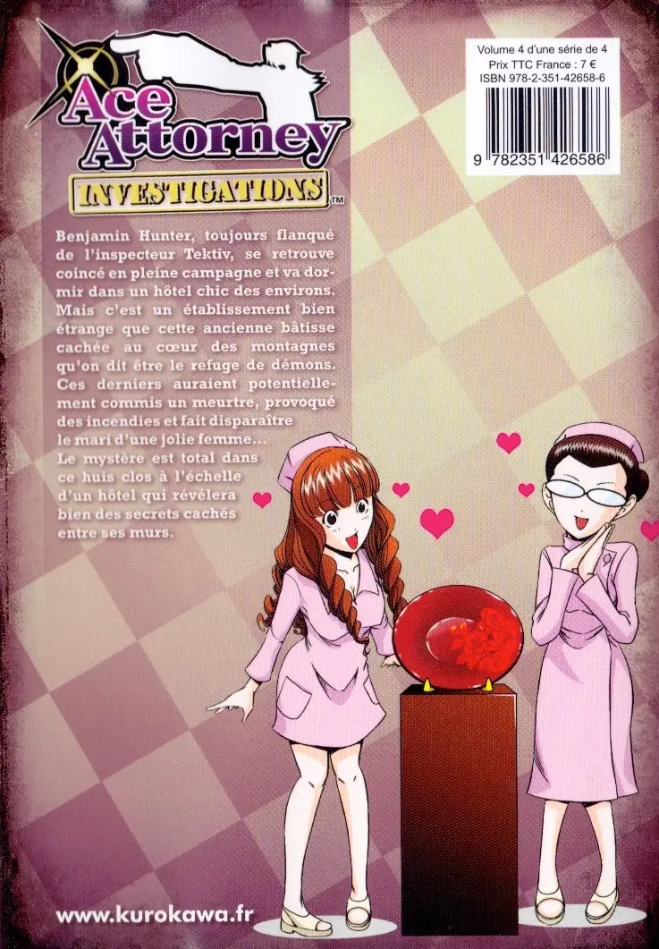 Verso de l'album Ace Attorney Investigations 4