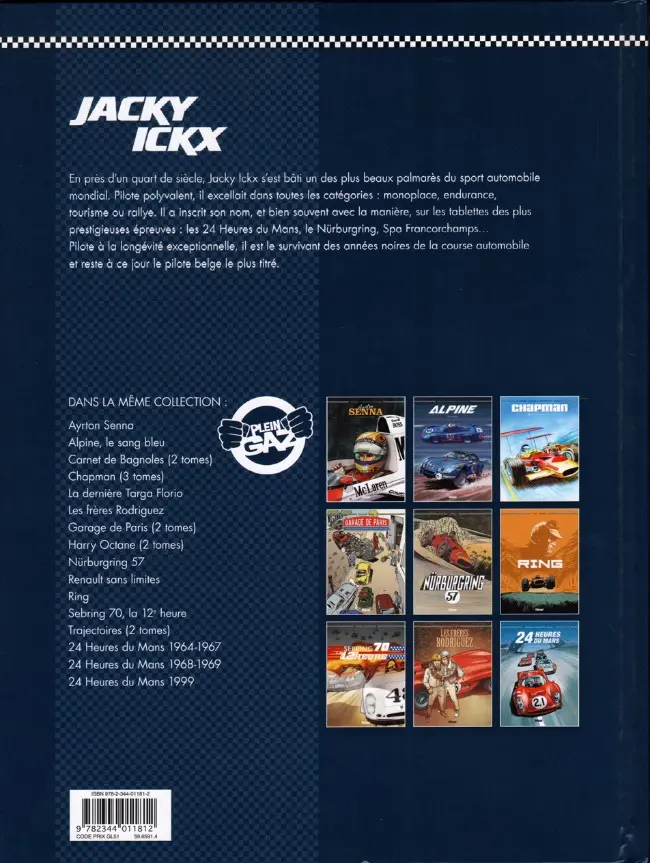 Verso de l'album Jacky Ickx Tome 1 Rainmaster