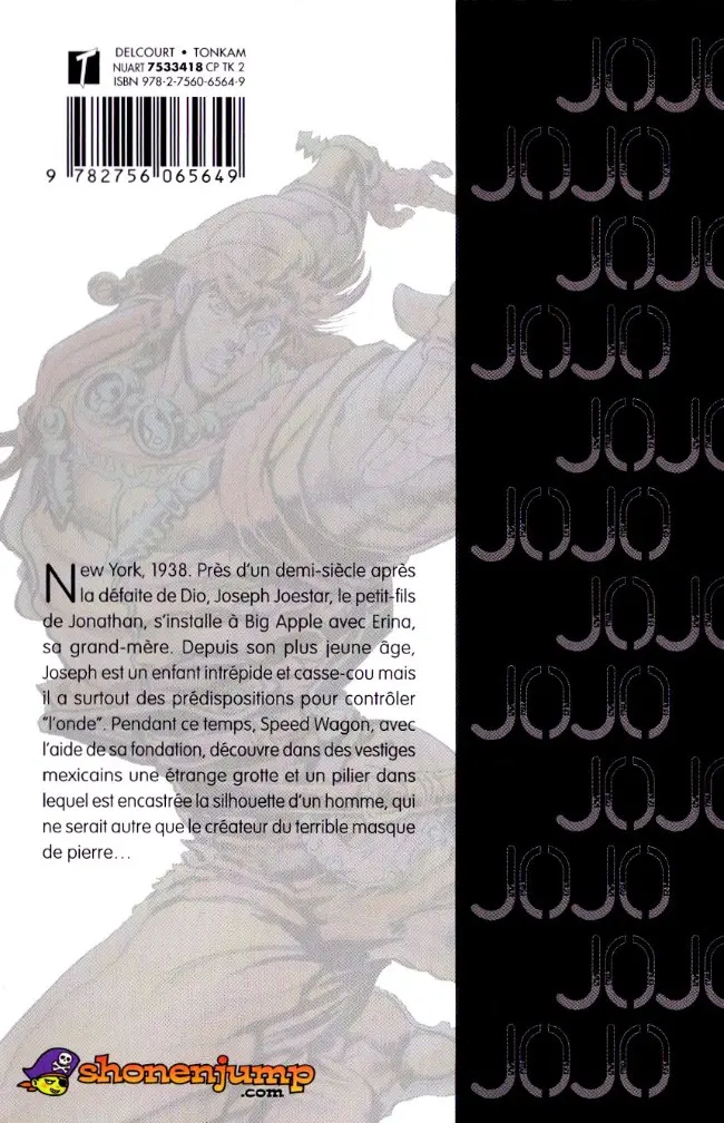 Verso de l'album Jojo's Bizarre Adventure - Battle Tendency 1 JoJo contre la forme de vie ultime