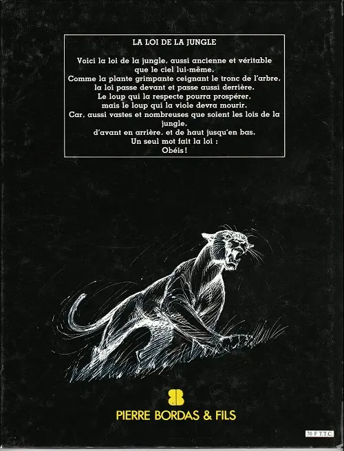 Verso de l'album Le Livre de la jungle