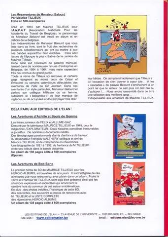 Verso de l'album Les mésaventures de monsieur Balourd