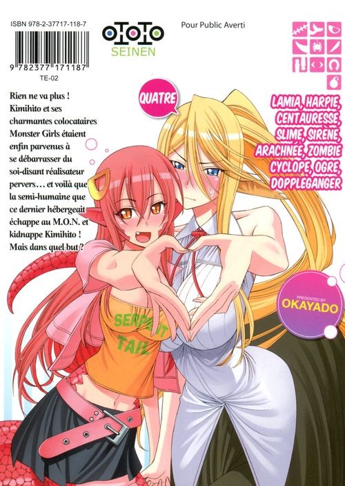 Verso de l'album Monster Musume - Everyday Life with Monster Girls 4