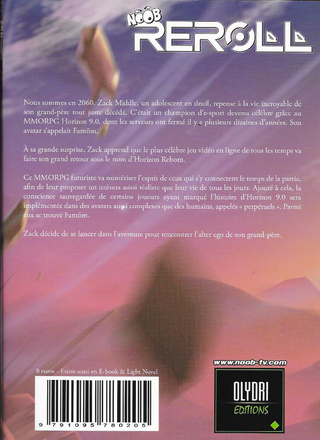 Verso de l'album Noob Reroll Tome 01 Arc1 - Horizon Reborn