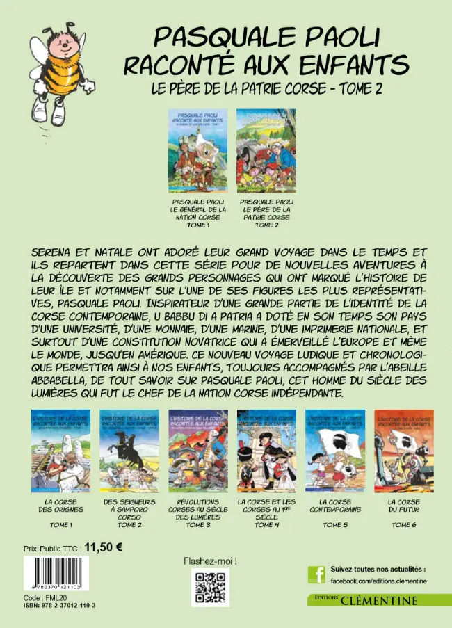 Verso de l'album Pasquale Paoli raconté aux enfants Tome 2 Le Père de la Patrie corse