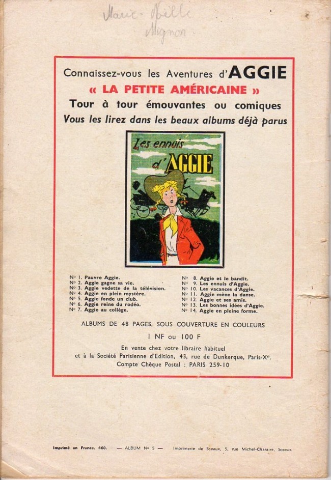 Verso de l'album La Petite Annie Tome 5 Le millionnaire à la jambe de bois