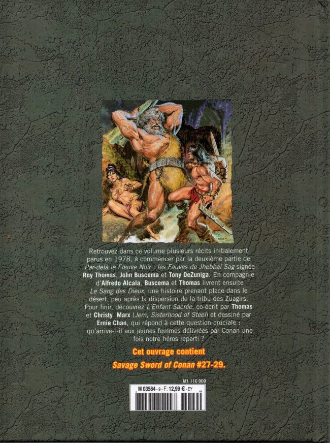 Verso de l'album The Savage Sword of Conan - La Collection Tome 9 Le sang des dieux