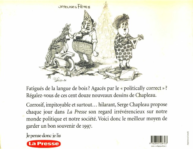 Verso de l'album L'année Chapleau 1997