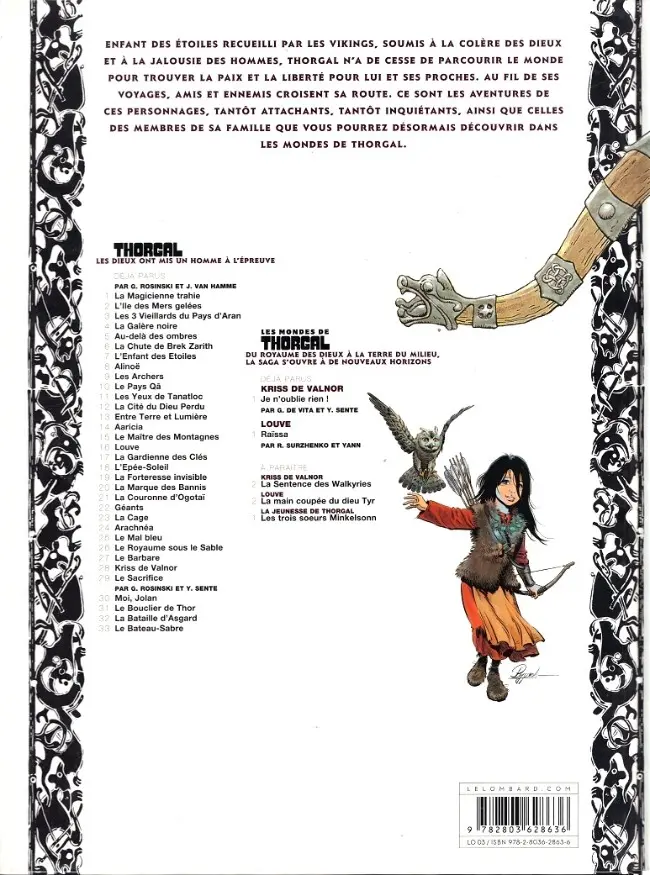 Verso de l'album Les mondes de Thorgal - Louve Tome 1 Raïssa