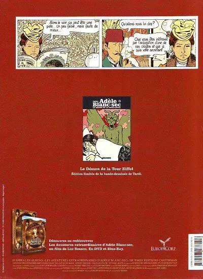 Verso de l'album Les Aventures Extraordinaires d'Adèle Blanc-Sec Tome 2 Le Démon de la Tour Eiffel