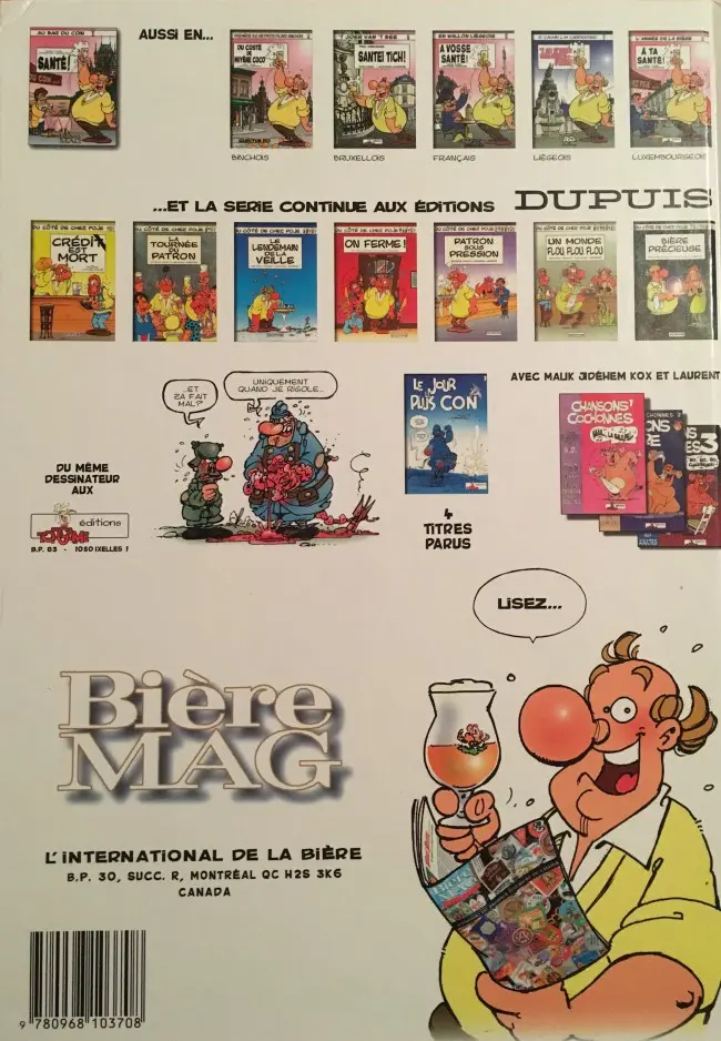 Verso de l'album Au bar du coin Santé !
