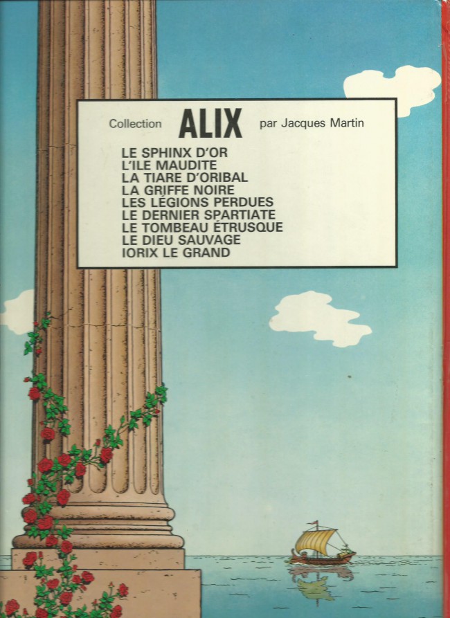 Verso de l'album Alix Tome 3 L'île maudite