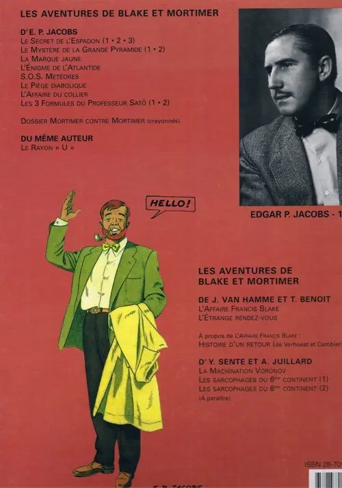 Verso de l'album Blake et Mortimer Tome 10 L'affaire du collier