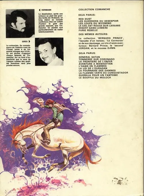 Verso de l'album Comanche Tome 5 Le désert sans lumière