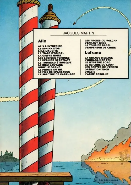 Verso de l'album Lefranc Tome 2 L'ouragan de feu