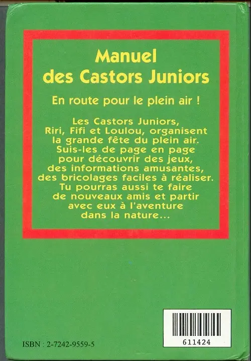 Verso de l'album Manuel des Castors Juniors 2ème série Tome 1 En route pour le plein air !