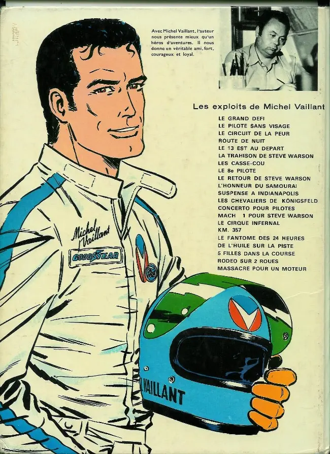 Verso de l'album Michel Vaillant Tome 2 Le pilote sans visage