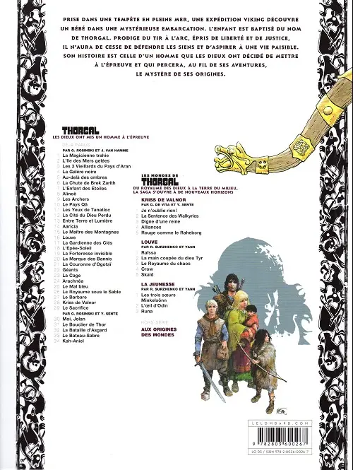 Verso de l'album Thorgal Tome 4 La Galère noire