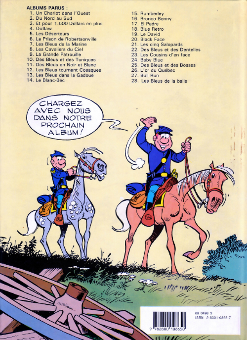Verso de l'album Les Tuniques Bleues N° 8 Les cavaliers du ciel