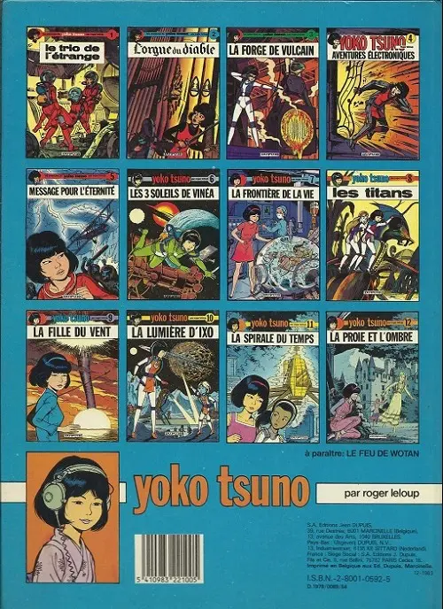 Verso de l'album Yoko Tsuno Tome 8 Les titans