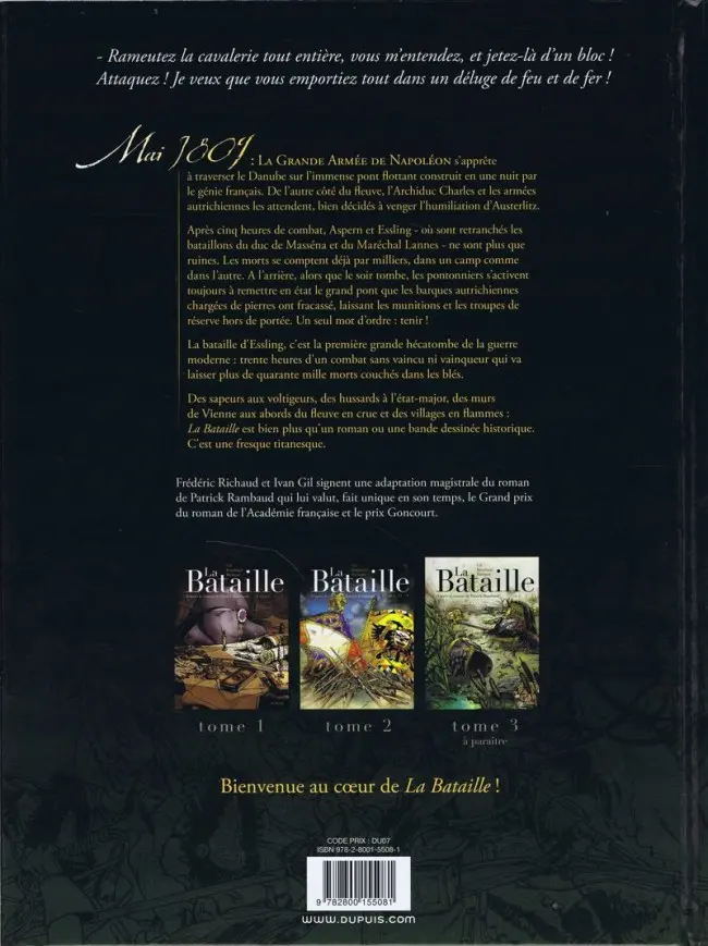 Verso de l'album La Bataille Tome 2/3