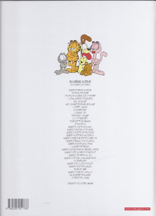 Verso de l'album Garfield Tome 32 Le début de la faim